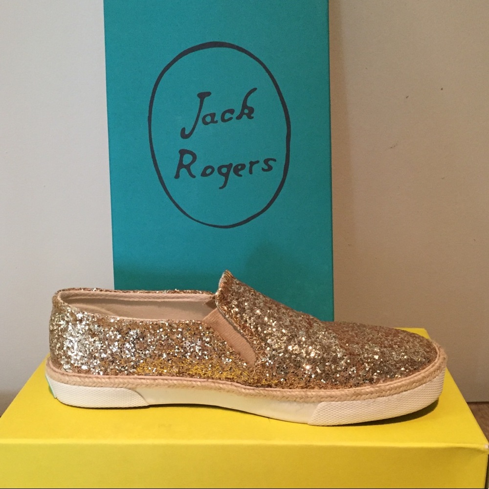 Gold Sparkle Slip-Ons by Jack Rogers